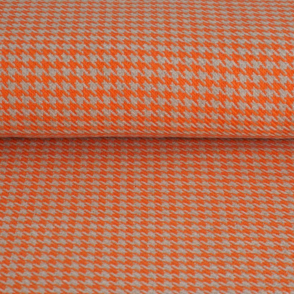 Gewebter Hahnentritt Mischgewebe orange beige